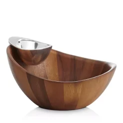 Outlet ❤️ Nambé Harmony Chip & Dip Bowl Set Silver/brown 😉