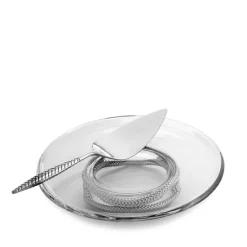Top 10 🎁 Nambé Braid Cake Plate With Server Clear/silver 😀