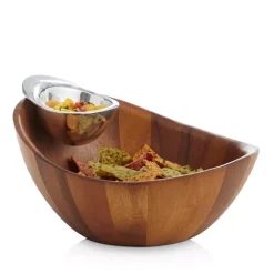 Outlet ❤️ Nambé Harmony Chip & Dip Bowl Set Silver/brown 😉 -Advanced tableware Shop unnamed file 14