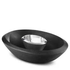 Coupon 😉 Nambé Noir Chip & Dip Bowl Brown 🤩