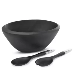 Brand new 🧨 Nambé Noir Salad Bowl With Two Servers Brown 🎁