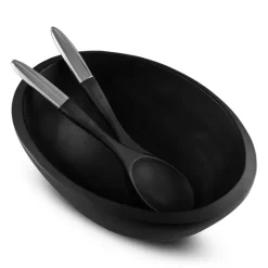 Brand new 🧨 Nambé Noir Salad Bowl With Two Servers Brown 🎁 -Advanced tableware Shop unnamed file 182