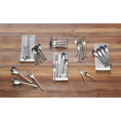 Outlet 😀 Nambé Aura 45-Piece Flatware Set Silver 🎁 -Advanced tableware Shop unnamed file 193