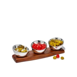 Buy 🌟 Nambé Luna Triple Condiment Bowl - 100% Exclusive Brown 🔔 -Advanced tableware Shop unnamed file 20