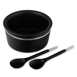Cheap 👍 Nambé Braid Noir 3 Piece Round Salad Set - 100% Exclusive Black 🥰 -Advanced tableware Shop unnamed file 220