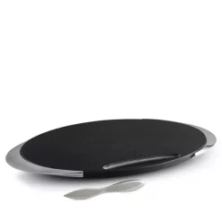 Hot Sale 😀 Nambé Noir Cheese Board With Knife Brown 👍 -Advanced tableware Shop unnamed file 263