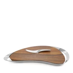 Cheapest 🧨 Nambé Pulse Cheeseboard With Knife Brown 🔥