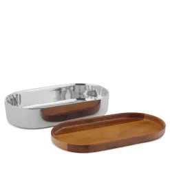 Hot Sale 🧨 Nambé Oblong Nest Medium Bowl With Lid Silver 🔔 -Advanced tableware Shop unnamed file 308