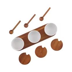 Flash Sale 👍 Nambé Duets Triple Condiment Server White ✨ -Advanced tableware Shop unnamed file 316