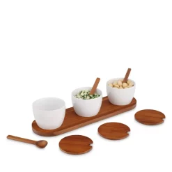 Flash Sale 👍 Nambé Duets Triple Condiment Server White ✨ -Advanced tableware Shop unnamed file 317