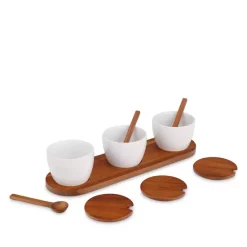 Flash Sale 👍 Nambé Duets Triple Condiment Server White ✨ -Advanced tableware Shop unnamed file 318
