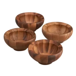 New ⌛ Nambé Yaro Salad Bowl, Set Of 4 Acacia 🌟