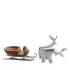 Best deal 💯 Nambé 3 Piece Miniature Sleigh With Pair Of Reindeer Silver 😉
