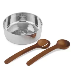 Buy 😍 Nambé Oblong Nest Salad Bowl & Servers Silver 🎁