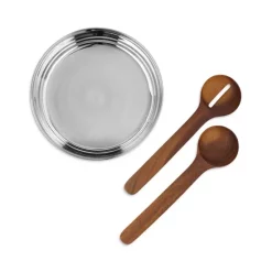 Buy 😍 Nambé Oblong Nest Salad Bowl & Servers Silver 🎁 -Advanced tableware Shop unnamed file 570