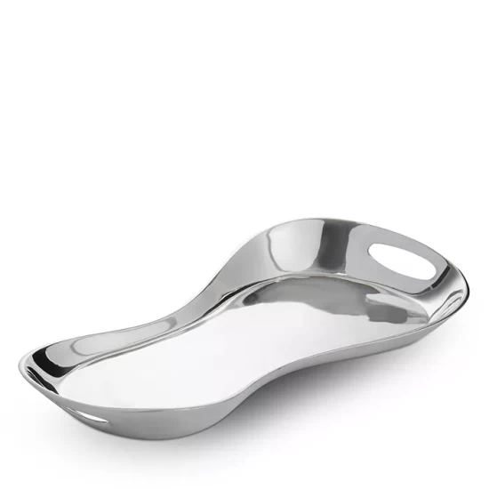 New 😍 Nambé Morphik Handled Tray Silver ❤️ 3 New 😍 Nambé Morphik Handled Tray Silver ❤️